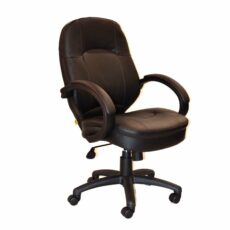 Find new black leather rolling computer chair at outlet prices at Office Furniture Outlet