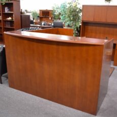 Find new l-shape cherry reception desk at outlet prices at Office Furniture Outlet
