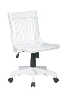 Find Office Star OSP Designs 101WHT Deluxe Armless Wood Banker's Chair with Wood Seat in White Finish near me at OFO Jax