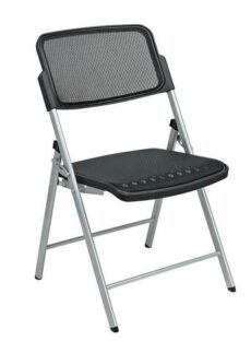 Find Office Star Pro-Line II 81608 Deluxe Folding Chair With Black ProGrid® Seat and Back and Silver Finish (2-Pack) Gangable near me at OFO Jax