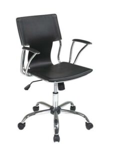 Find Office Star Ave Six DOR26-BK Dorado Office Chair with Fixed Padded Arms and Chrome Finish in Black near me at OFO Jax