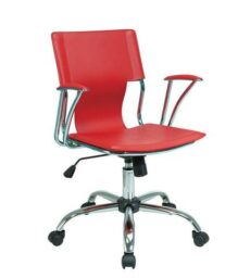 Find Office Star Ave Six DOR26-RD Dorado Office Chair with Fixed Padded Arms and Chrome Finish in Red near me at OFO Jax