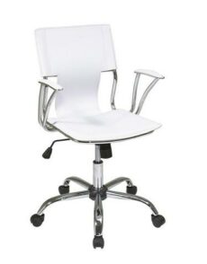 Find Office Star Ave Six DOR26-WH Dorado Office Chair with Fixed Padded Arms and Chrome Finish in White near me at OFO Jax