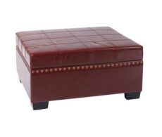 Find Office Star Ave Six DTR3630-CBD Detour Storage Ottoman with Tray in Crimson Red Eco Leather near me at OFO Jax