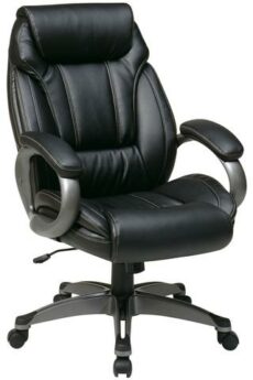 Find Office Star Work Smart ECH30627-EC3 Executive Eco Leather Chair with Padded Arms and Coated Base near me at OFO Jax