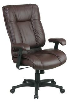 Find Office Star Work Smart EX9382-4 Deluxe High Back Executive Deluxe Coated Burgundy Leather Chair with Pillow Top Seat and Back near me at OFO Jax