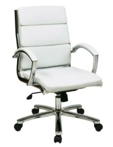Find Office Star Work Smart FL5388C-U11 Mid Back Executive White Faux Leather Chair near me at OFO Jax