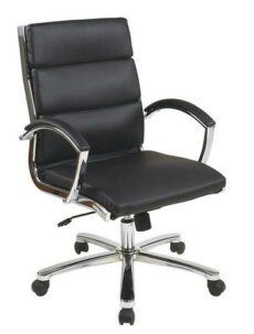 Find Office Star Work Smart FL5388C-U6 Mid Back Executive Black Faux Leather Chair near me at OFO Jax