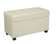 Find Office Star OSP Designs MET804CM Cream Faux Leather Storage Ottoman near me at OFO Jax