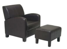 Find Office Star OSP Designs MET807 Espresso Faux Leather Club Chair with Ottoman near me at OFO Jax