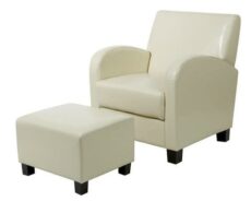 Find Office Star OSP Designs MET807CM Cream Faux Leather Club Chair with Ottoman near me at OFO Jax