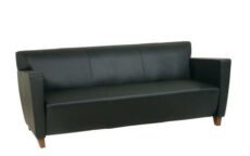 Find Office Star OSP Furniture SL8473 Black Leather Sofa with Cherry Finish. Shipped Assembled with Legs Unmounted. Rated for 675 lbs. of distributed weight. near me at OFO Jax