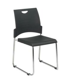 Find Office Star Work Smart STC8302C2-3 Sled Base Stack Chair with Plastic Seat and Back. Black. 2-Pack. near me at OFO Jax