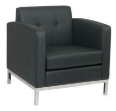 Find Office Star Ave Six WST51A-B18 Wall Street Arm Chair in Black Faux Leather near me at OFO Jax