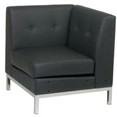 Find Office Star Ave Six WST51C-B18 Wall Street Corner Chair in Black Faux Leather near me at OFO Jax