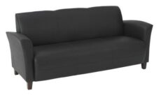 Find Office Star OSP Furniture SL2273EC3 Black Eco Leather Sofa with Cherry Finish Legs. Rated for 675 lbs of distributed weight. Shipped Semi K/D. near me at OFO Jax