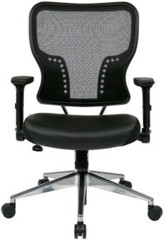 Find Space Seating 213-E37P91F3 Air Grid¨ Back and Eco Leather Seat Chair with 4-Way Adjustable Flip Arms near me at OFO Jax