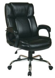 Find Office Star Work Smart EC1283C-EC3 Executive Black Eco-Leather Big Mans Chair with Padded Loop Arms and Chrome Base near me at OFO Jax