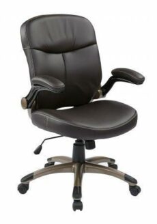 Find Work Smart ECH37811-EC1 Executive Mid Back Eco Leather Chair with Adjustable Padded Flip Arms near me at OFO Jax