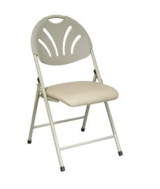 Find Office Star Work Smart FC8100NBG-11 Folding Chair with Beige Plastic Fan Back and Beige Mesh Seat (4-Pack) near me at OFO Jax