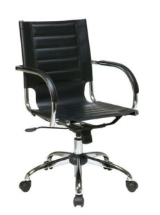 Find Office Star Ave Six TND941A-BK Trinidad Office Chair With Fixed Padded Arms and Chrome Finish in Black near me at OFO Jax
