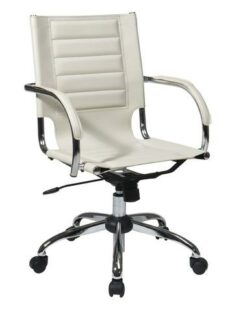 Find Office Star Ave Six TND941A-CRM Trinidad Office Chair With Fixed Padded Arms and Chrome Finish in Cream near me at OFO Jax