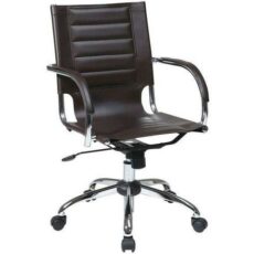 Find Office Star Ave Six TND941A-ES Trinidad Office Chair With Fixed Padded Arms and Chrome Finish in Espresso near me at OFO Jax