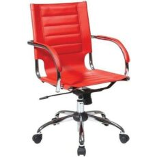 Find Office Star Ave Six TND941A-RD Trinidad Office Chair With Fixed Padded Arms and Chrome Finish in Red near me at OFO Jax
