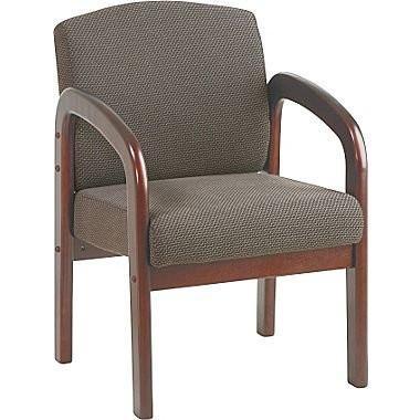 Find Work Smart WD383-316 Faux Leather Mahogany Finish Wood Visitor Chair near me at OFO Jax