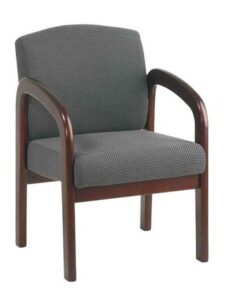Find Office Star Work Smart WD383-320 Mahogany Finish Wood Visitor Chair with Charcoal Colored Fabric near me at OFO Jax