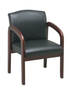 Find Office Star Work Smart WD387-U6 Cherry Finish Wood Visitor Chair with Black Triangle Fabric near me at OFO Jax