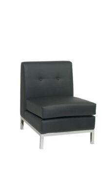 Find Office Star Ave Six WST51N-B18 Wall Street Armless Chair in Black Faux Leather near me at OFO Jax