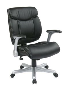 Find Office Star Work Smart ECH8967R5-EC3 Executive Eco Leather Chair in Silver/Black near me at OFO Jax