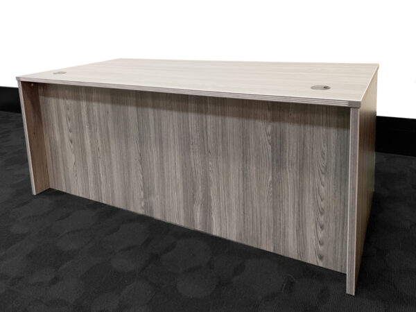 Grey Executive Desk in White/Cherry at Office Liquidation