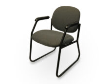Office Furniture Outlet Preowned Green Side patterns side/Guest Chair With black Metal Base