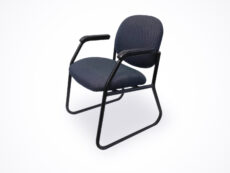 Find used dark blue side/guest chair with black metal bases at Office Furniture Outlet