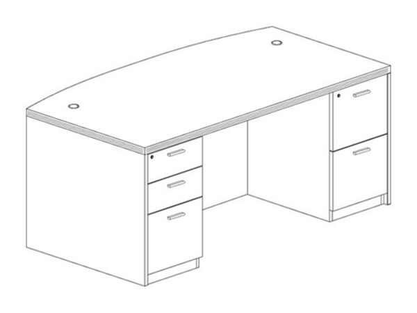 3641x71 Bow Desk in Espresso at Office Furniture Outlet