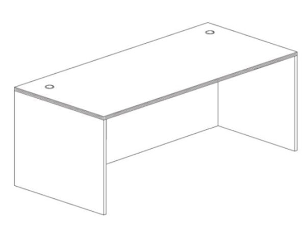 30x66 Desk Shell in Gray at Office Furniture Outlet