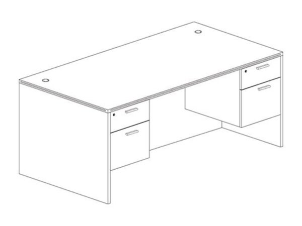36x71 Desk in Gray at Office Furniture Outlet