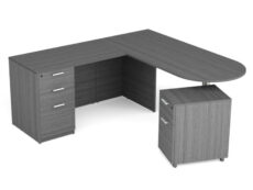 Find used KUL 71x72 d-top l-shape desk w1 bbf and 1 mobile ped bf (gry)s at Office Furniture Outlet
