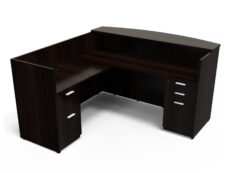 Find used KUL 71x72 l-shape reception desk (left) w 1bbf and 1ff ped (esp)s at Office Furniture Outlet